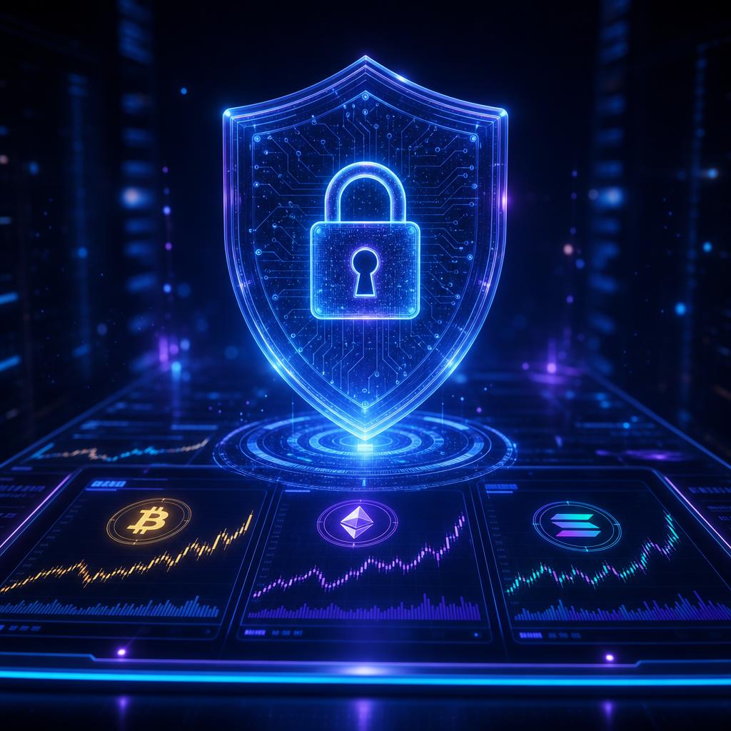 NovaX Exchange security shield protecting crypto trading dashboards